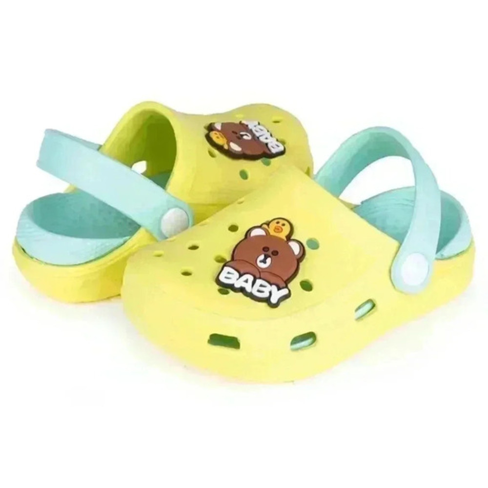 Kids Yellow Bear Baby Clogs Sandals Shoes Size3-4 Toddler Beach Water Shoes